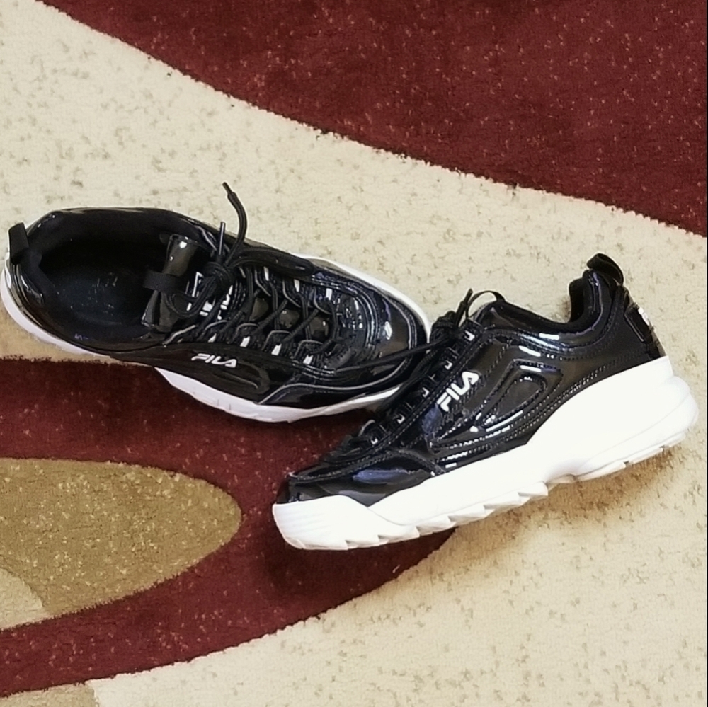 FILA All Black Patent Leather